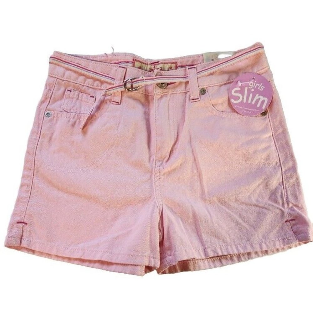 Arizona Jean Co Girls Pink Shorts With Belt Size 12 Slim New With Tags
